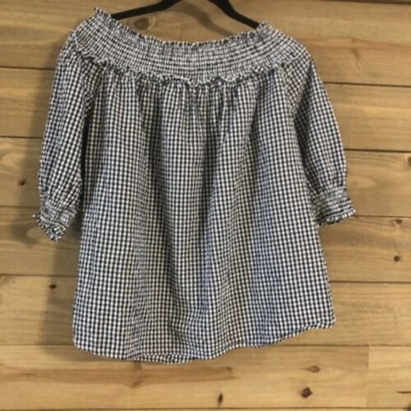 Mirror Image womens Off The Shoulder/ Boat Neck Detailed Black/white top shirt S - Picture 3 of 4